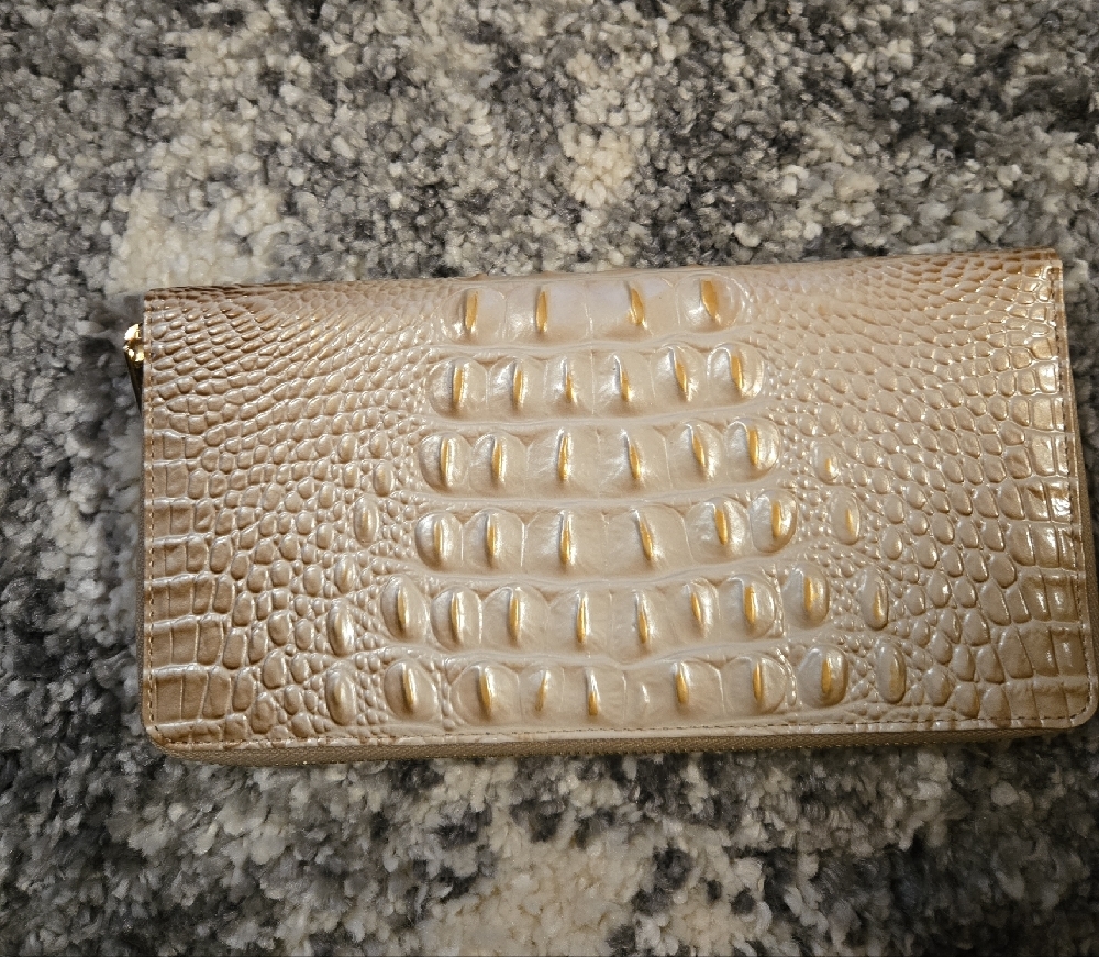 Brahmin Gold Crocodile-Embossed Clutch - Picture 3 of 7